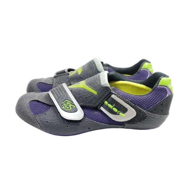 Diadora Cyclist Shoes Men's Size 6.5 Black Purple Mesh with Cleats - Picture 4 of 10